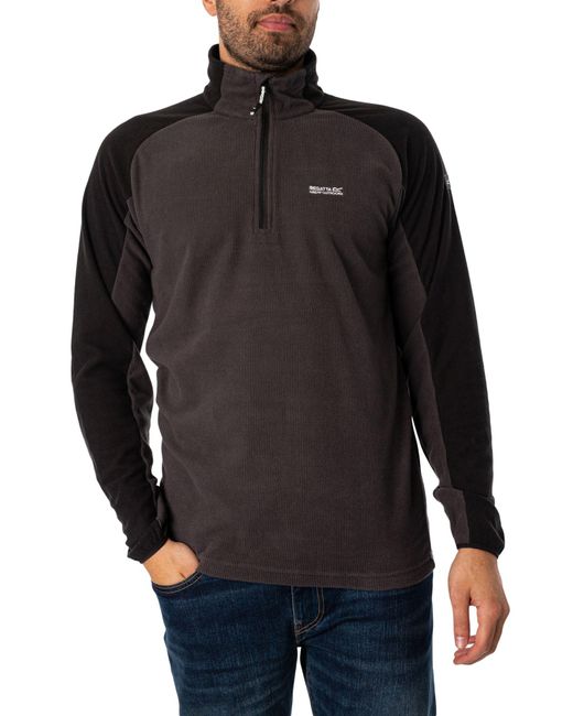 Elson II-Chaqueta de Forro Polar con Media Cremallera para Hombre Regatta de hombre de color Black