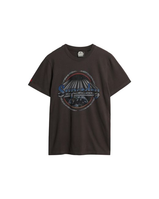 Superdry T-Shirt mit Rockband-Grafik Karbongrau XL in Black für Herren