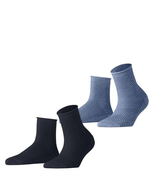 Esprit Blue Socken Fine Mesh Multipack W Sso Baumwolle einfarbig 2 Paar