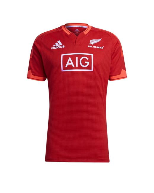 Adidas Red New Zealand Rugby All Blacks Training Shirt for men