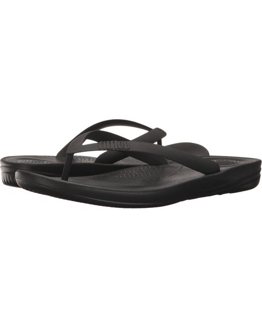 Fitflop Black Iqushion Ergonomic Flip-flops for men