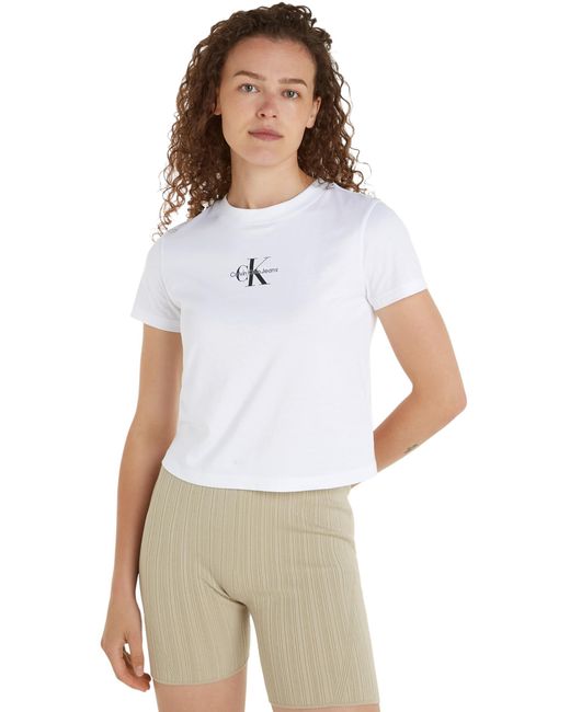 Calvin Klein White Short-sleeve T-shirt Crew Neck