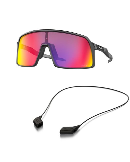 Oakley Pink Oo9406 Sunglasses Bundle: Oo 9406 Sutro 940608 Matte Black And Medium Black Leash Accessory Kit for men