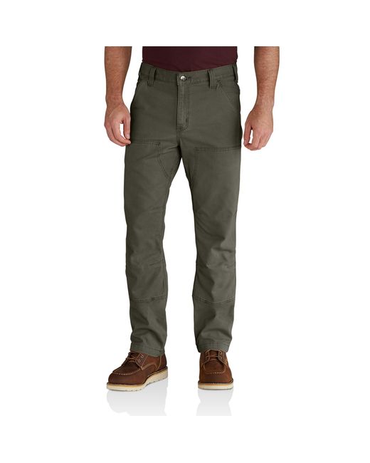 Carhartt Green Rugged Flex Relaxed Fit Canvas Double-front Utility Work Pant for men