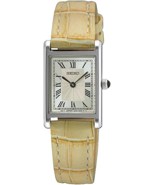 Orologio Analogico Donna con Cinturino in Pelle SWR095P1 di Seiko in Metallic