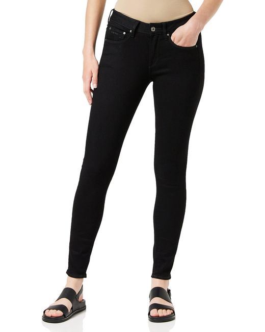 G-Star Para Mujer Jeans 3301 Mid Skinny G-Star de color Black