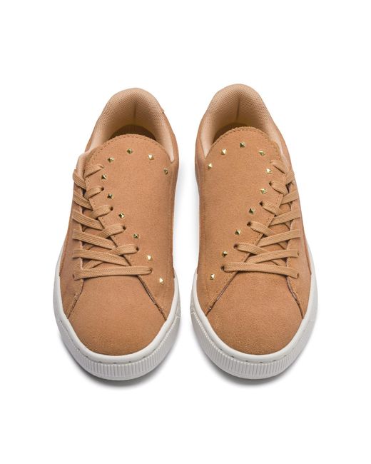 PUMA Brown Suede Crush Studs Wn's Low-top Sneakers
