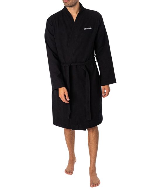 Accappatoio Uomo Robe Cotone di Calvin Klein in Black da Uomo