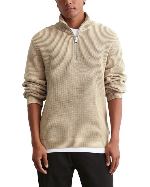 Marc O' Polo Marc OߴPolo Denim Strickpullover aus Bio-Baumwolle mit Zipper in Natural für Herren