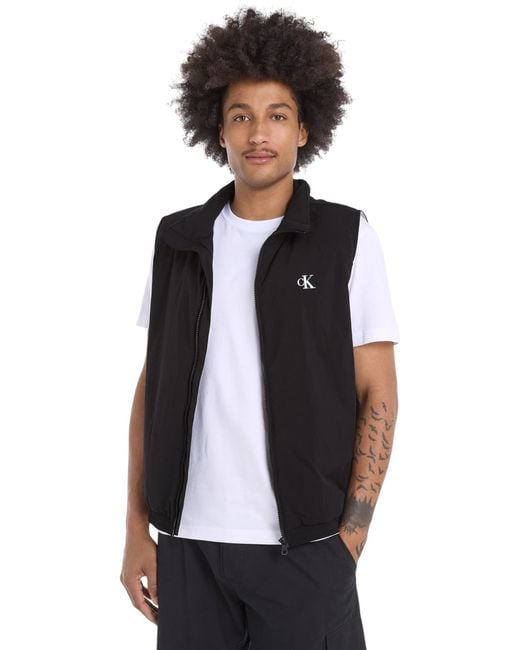 Calvin Klein Weste Lightweight Vest Knitter-Look in Black für Herren