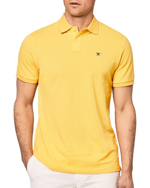 Hackett Slim Fit Logo Polohemd in Yellow für Herren