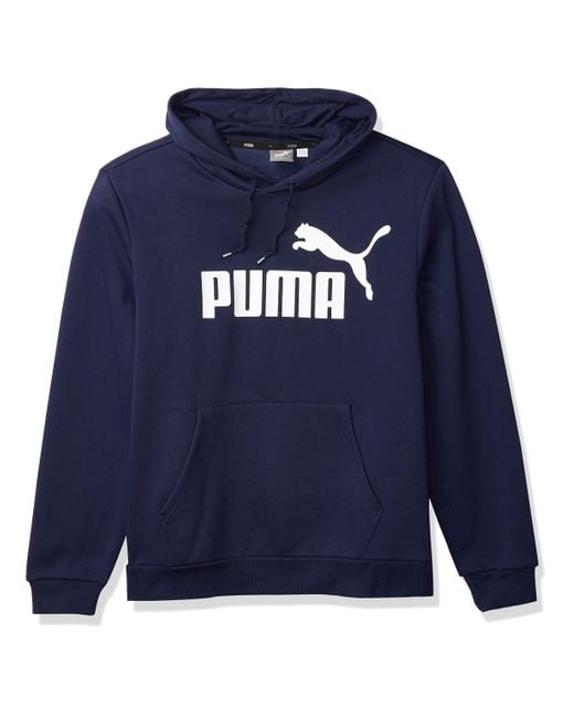 PUMA Cotton Big & Tall Essentials Big Logo Full Zip Hoodie in Blue for ...