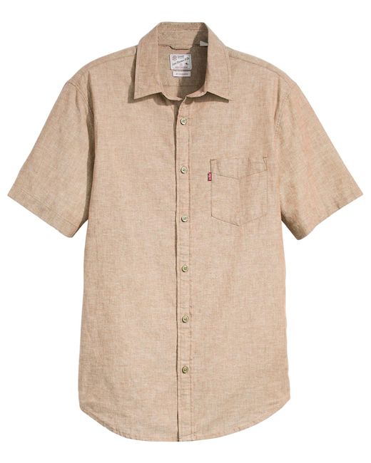 Levi's Natural Shortsleeve Sunset 1-pocket Standard Woven Shirts for men