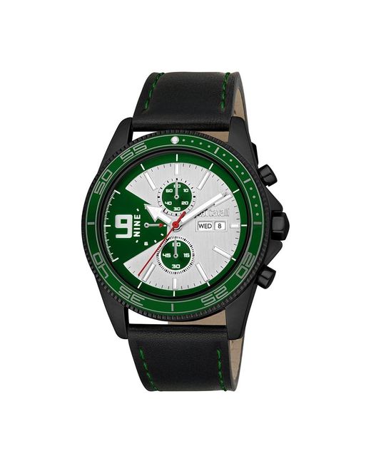 Just Cavalli JC1G282L0035 Armbandfarbe: Schwarz Zifferblatt Grau Silber in Green für Herren