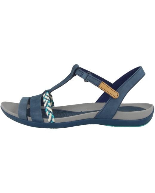 Clarks Blue Womens Tealite Grace Wedge Heels Sandals