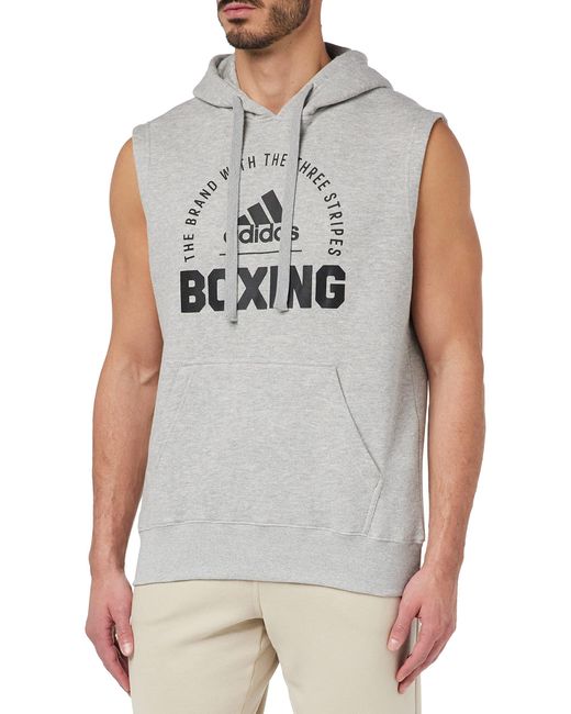 Adidas Gray Community 21 Sleeveless Hoody Boxing Sweatshirt