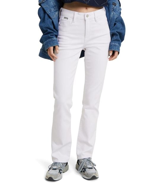 G-Star RAW White Strace Straight Jeans
