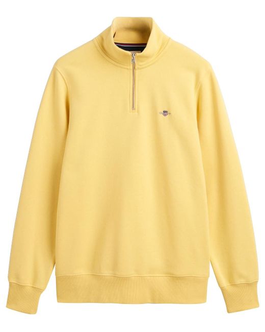 Gant REG Shield Half Zip Sweat Pullover in Yellow für Herren