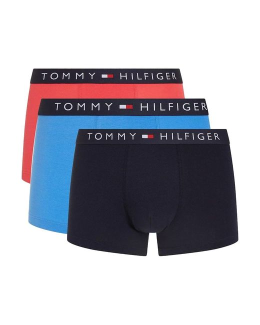 Tommy Hilfiger 3er Pack Boxershorts Trunks Unterwäsche in Blue für Herren