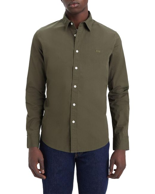 Levi's Brown Long-sleeve Battery Housemark Slim Button Down Collar Shirt for men