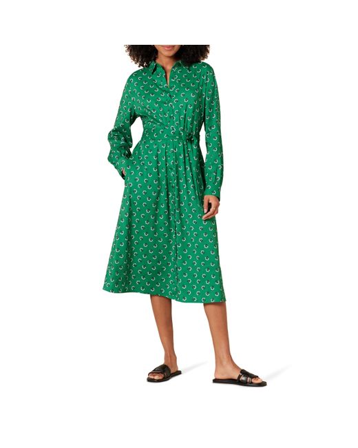Abito Chemisier Midi a iche Lunghe in Georgette Donna di Amazon Essentials in Green