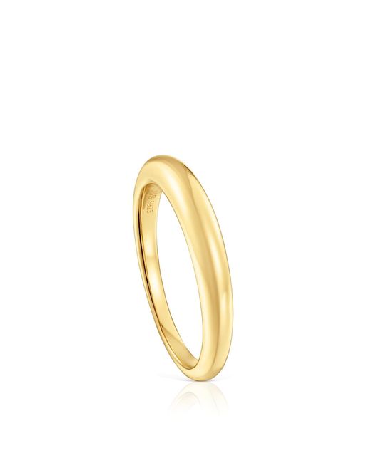 Tous Metallic Glatter Ring mit 18-karätigem Gold auf Sterlingsilber