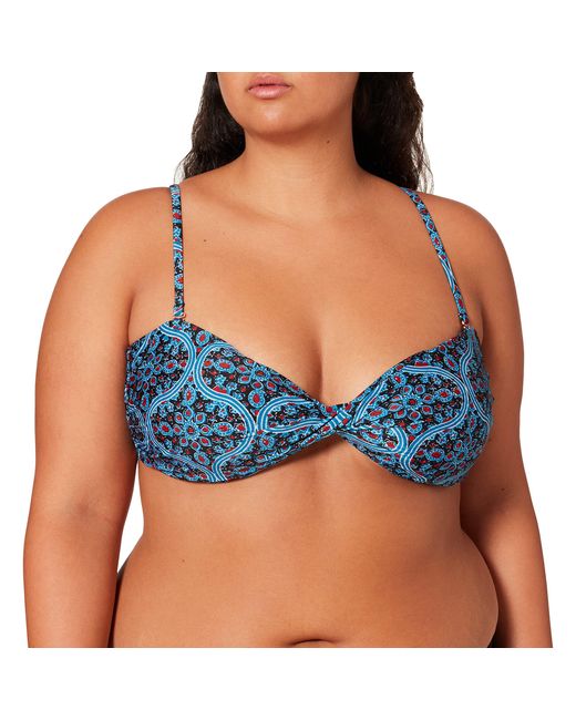Boho Twist Bandeau Bikini Top Conjunto Superdry de color Blue
