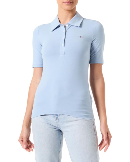 Gant Blue Slim Cot/ela Ss Polo