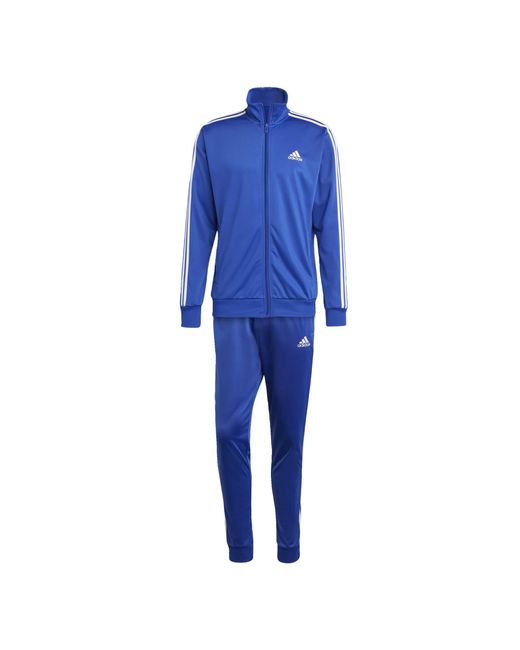 Adidas Blue Basic 3-stripes Tricot Tracksuit for men