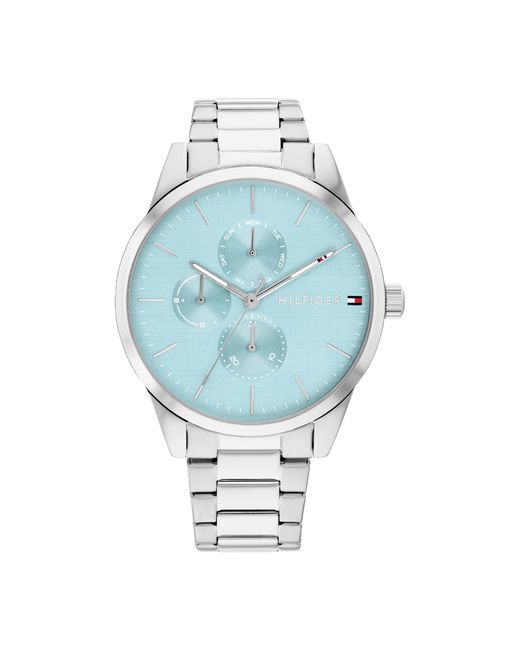 Reloj Analógico de Cuarzo Multifunción para Mujer con Correa de Acero Inoxidable Plateada - 1782767 Tommy Hilfiger de color Blue