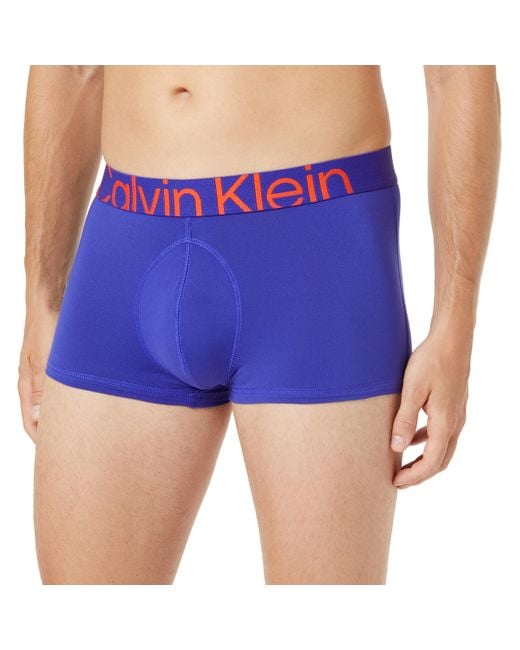 Pantaloncino Boxer Uomo Vita Bassa Elasticizzato di Calvin Klein in Blue da Uomo