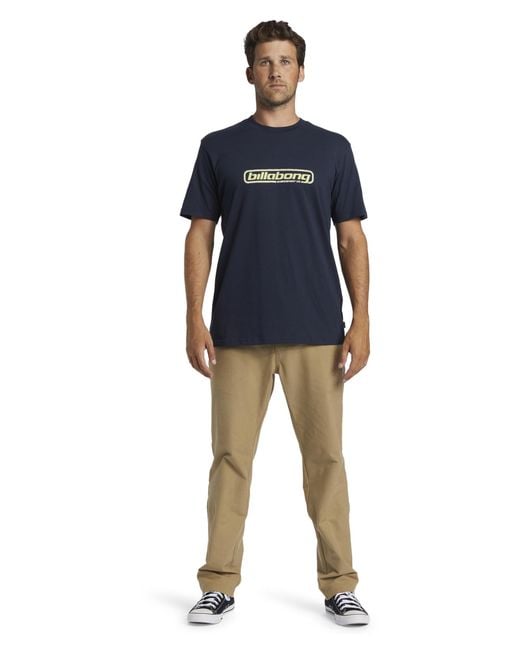 Billabong Blue Nuclear Short Sleeve T Shirt Top Navy for men