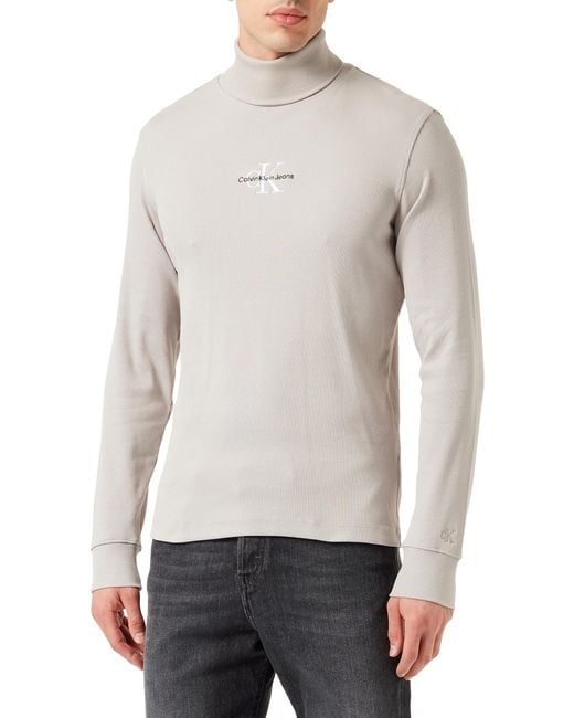 Calvin Klein Gray Long-sleeve T-shirt Freefit Turtleneck for men