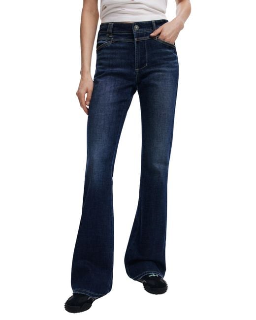 Jacquard Gradient Denim Trousers Women...