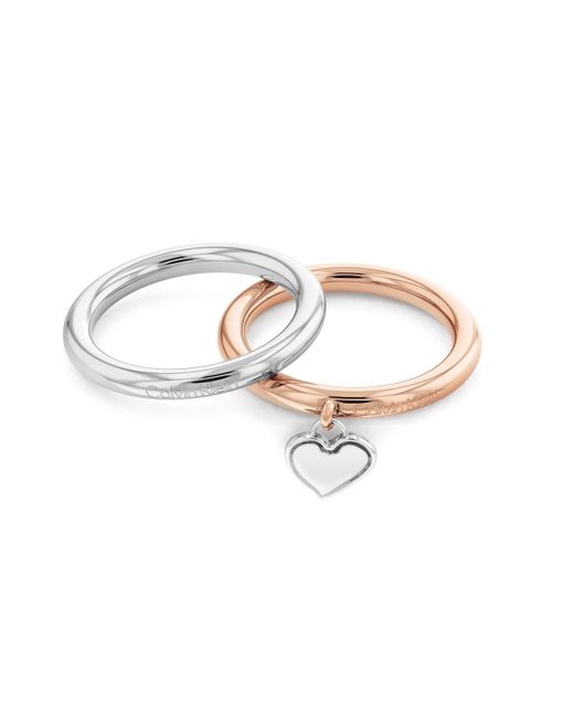 Calvin Klein Black Women's Alluring Collection Ring Rose Gold - 35000327d