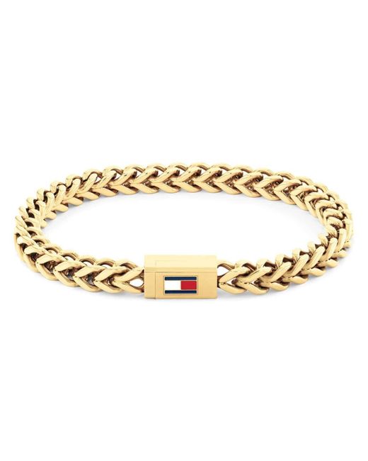 Tommy Hilfiger Sieraden Ketting Armband In Geel Goud Met De Iconische Vlag - 2790648 in het Metallic voor heren