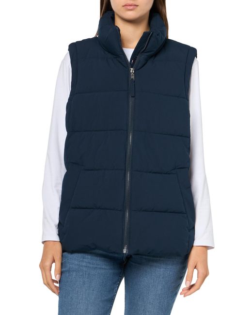 Tommy Hilfiger Blue Zip Up Everyday Essential Comfortable Vest Quilted Jacket