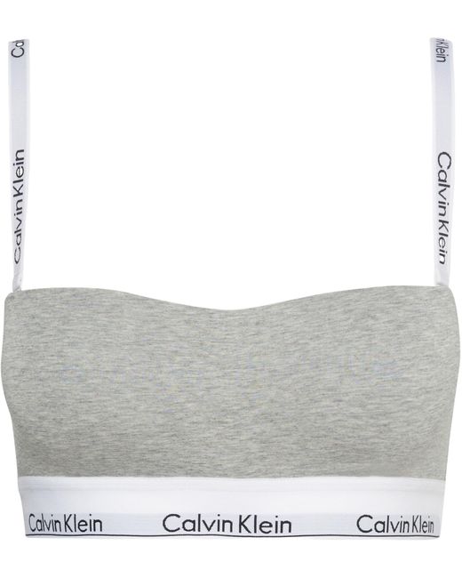 Calvin Klein Gray Lightly Lined Bandeau 000qf7628e Strapless Bras