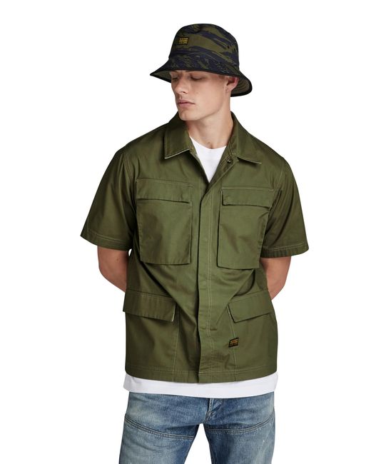 G-Star RAW Green R-3n Slim Overshirt Allover for men