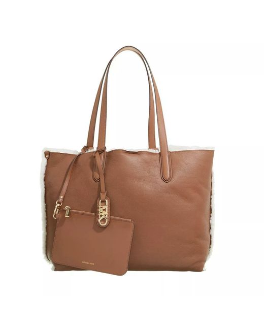Michael Kors Brown Eliza Extra-large Leather And Shearling Reversible Tote Bag