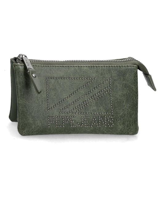 Pepe Jeans Donna Green Cosmetic Bag 17.5 X 9.5 X 2 Cm Faux Leather