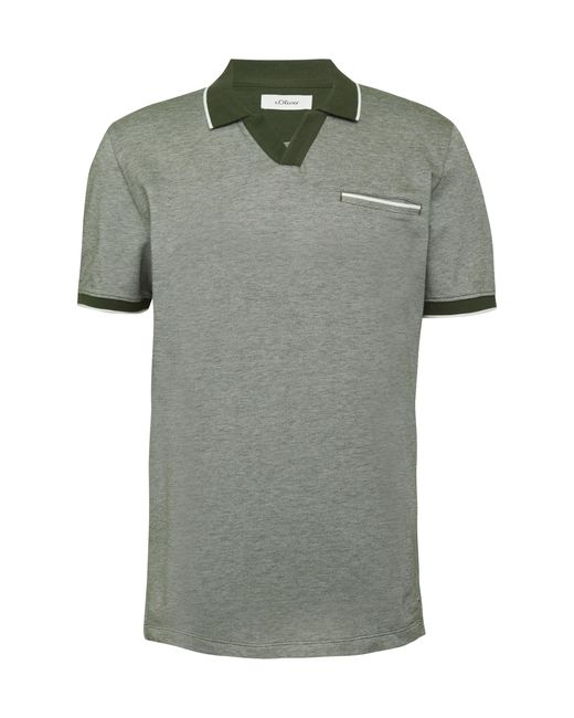 S.oliver Poloshirt aus zweifarbigem Piqué mit Brusttasche olivgrün 3XL in Green für Herren