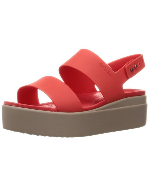 CROCSTM Red Brooklyn Low Wedge W Outdoor Sandals