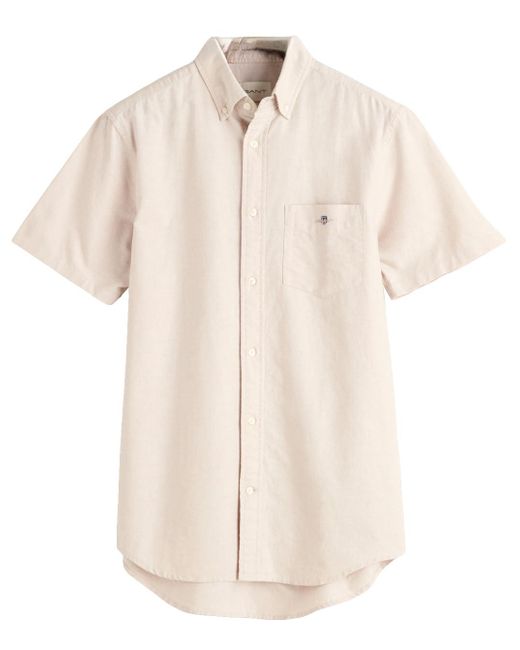 Gant White Reg Oxford Ss Shirt for men