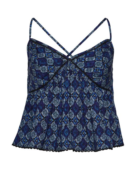 Superdry Blue Vintage Tiered Cami Top Shirt