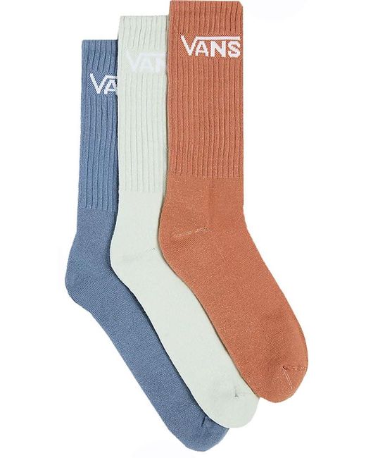 Classic Crew 3er Pack Socken 2024 Autumn Leaf Vans pour homme en coloris Blue