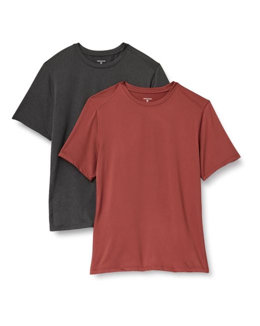 Camiseta de ga Corta Amazon Essentials de hombre de color Red