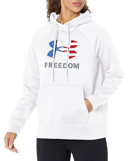 Under Armour White S Freedom Rival Hoodie