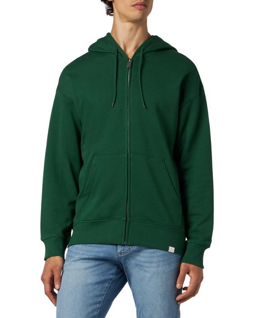 Benetton Green Jacket C/capp M/l 3j68u5001 Hooded Sweatshirt for men
