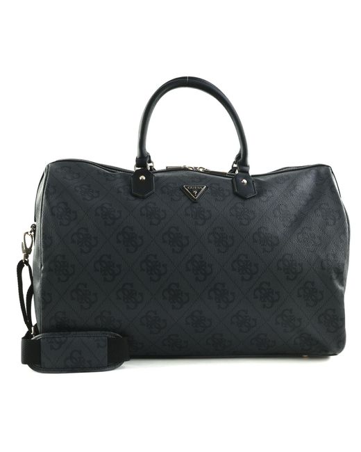 Guess Black Weekender Duffel Bag Coal Logo